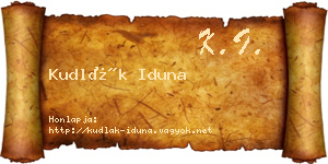 Kudlák Iduna névjegykártya